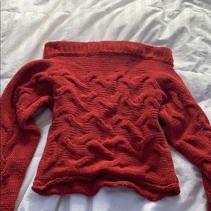 off the shoulder cozy sweater